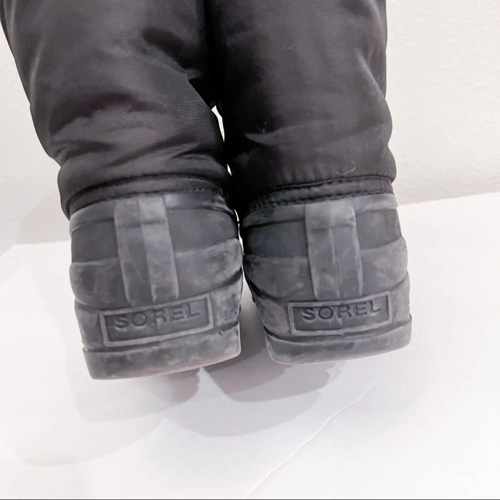 Sorel Cub Winter Insulated Rubber Sole Black Snow Boots Y7 W8.5 - Picture 8 of 16